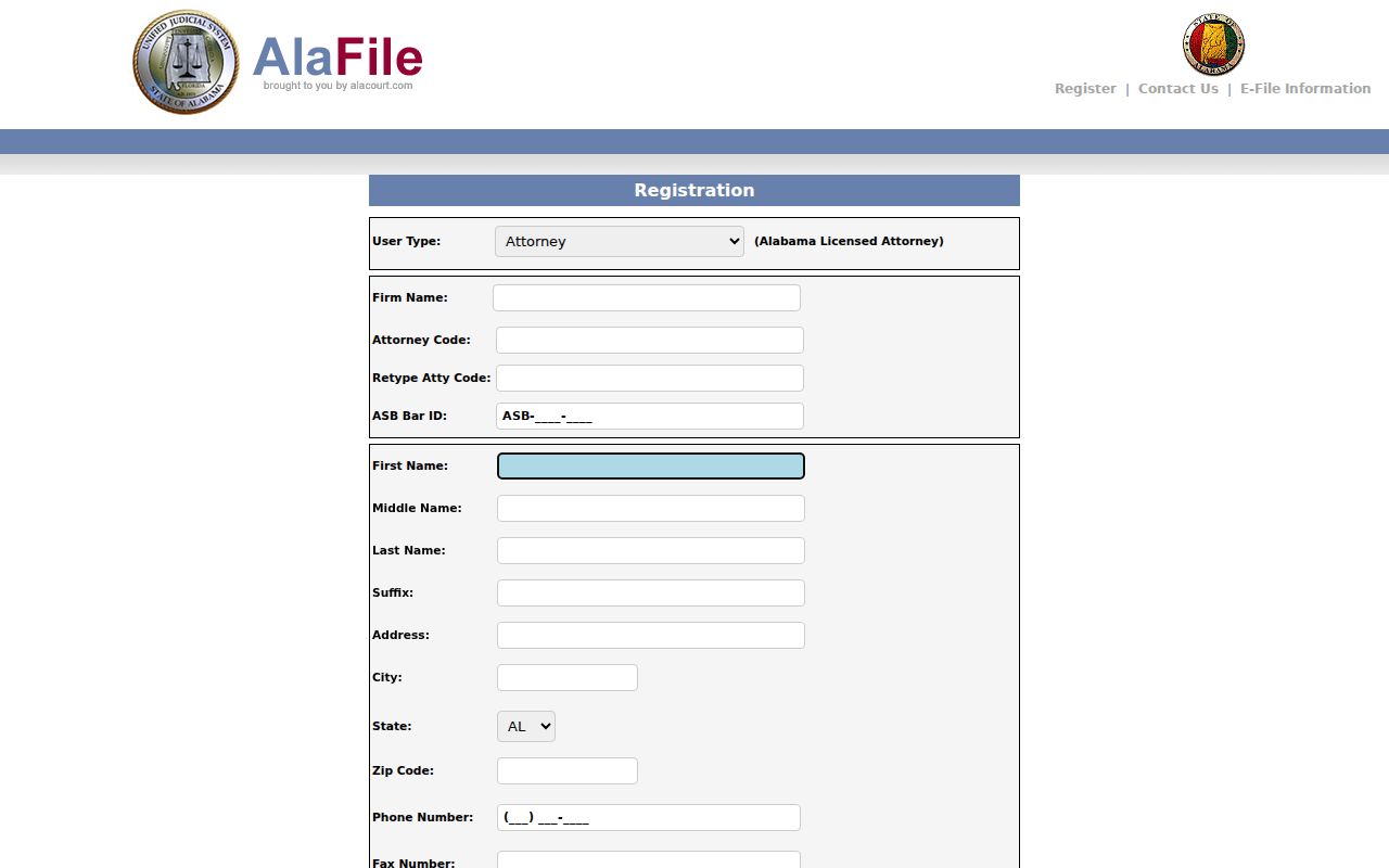 St. Clair County case lookup compared with AlaFile registration