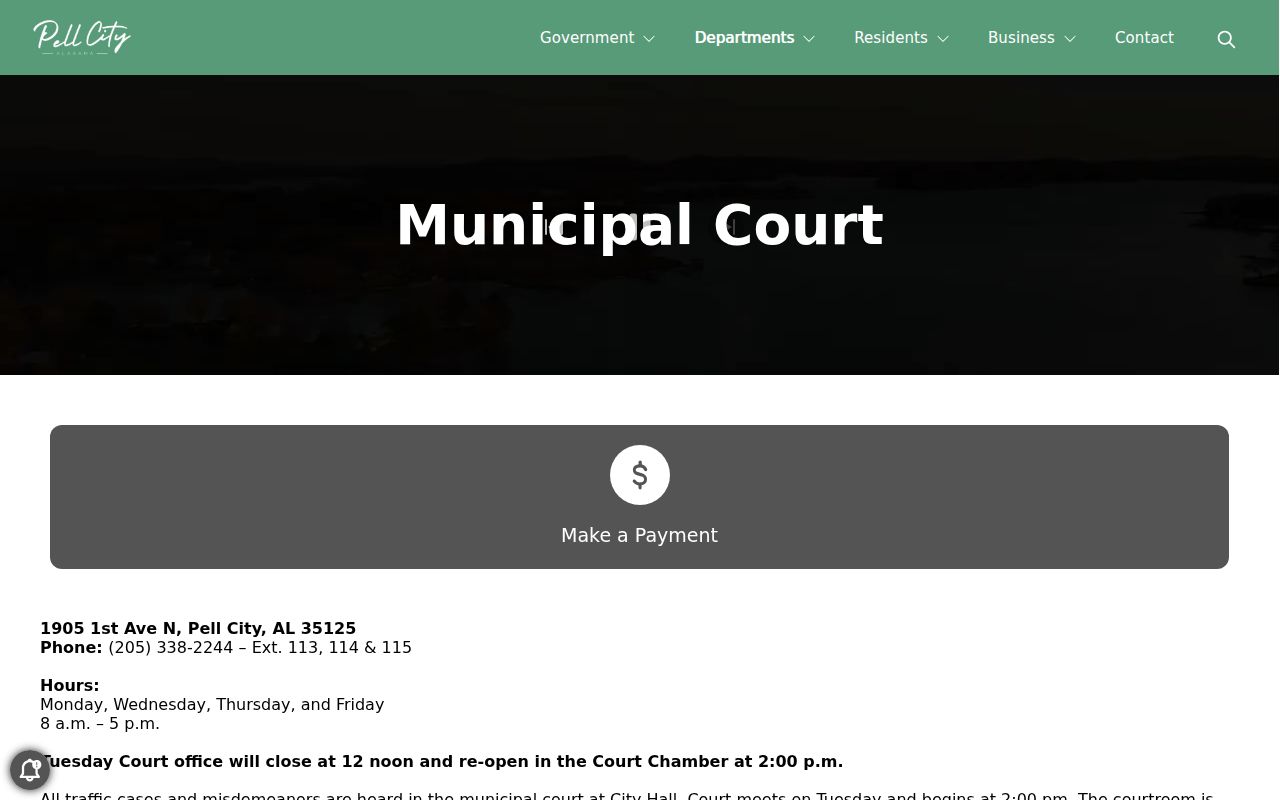 Pell City municipal court docket and hearing information